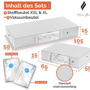 HOME BOX Under Bed Storage Set 2 Vacuum Bags + 2 Fabric Bags Liquidation Pallet โ liquidation pallet photo 2