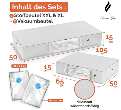 itQlaDhzSIR6MkwjpdEtLVOxDKB2EteskTCXIZhm HOME BOX Under Bed Storage Set 2 Vacuum Bags + 2 Fabric Bags Liquidation Pallet โ liquidation pallet photo 2